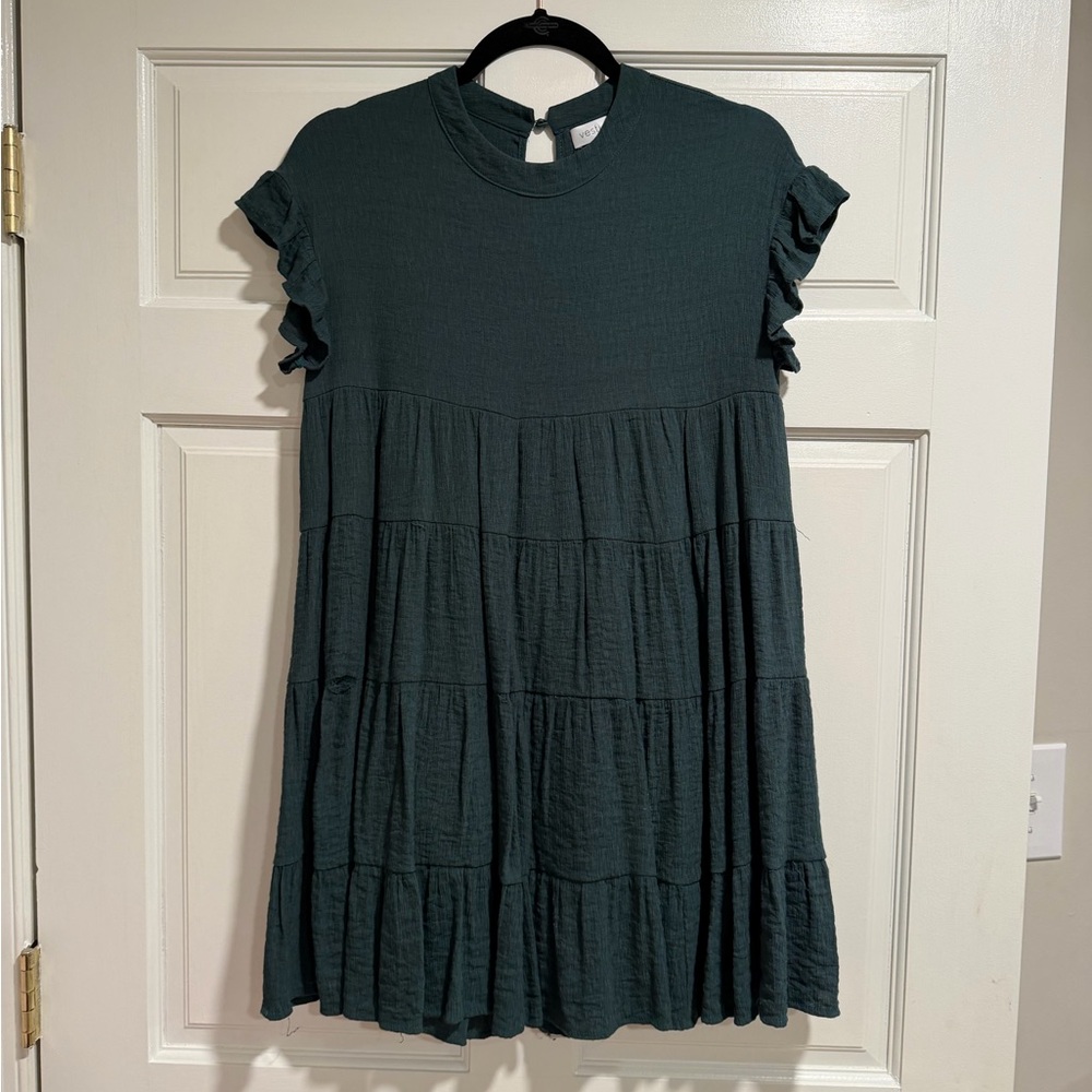 Charming Green Babydoll Dress